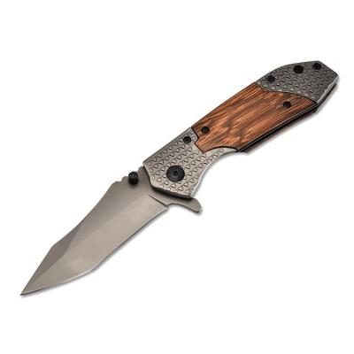 China New Style Foldable Handle Pocket Knives Folding Knife Wood Camping Knife More Survival for sale