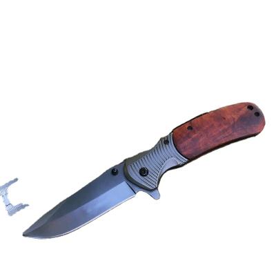 China Premium Quality Folding Knife Stainless Steel Pocket Folding Camping Knife With Color Wood Handle for sale