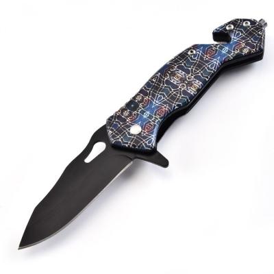 China Screw Release 3D Printing Handle Stainless Steel Folding Knife Multi Functional Outdoor Camping Pocket Knife for sale