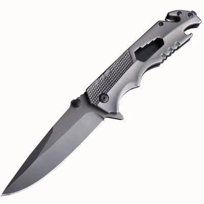 China Screw Release Folding Pocket Knife Camping Emergency Outdoor Knife With Breaker And Belt Cutter Glass Bottle Opener Knife for sale