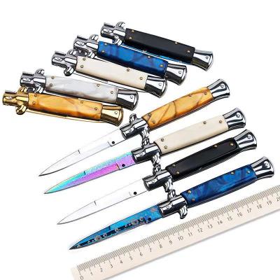 China Screw Release Italian Stiletto Knife Tactical Folding Camping Hunting Survival EDC Knife for sale