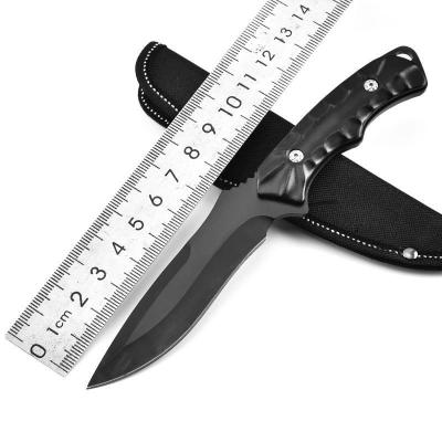 China Factory Wholesale Black Non-variable Coating K-603 Blade Hunting Knife EDC Straight Fixed Knife With Nylon Case for sale