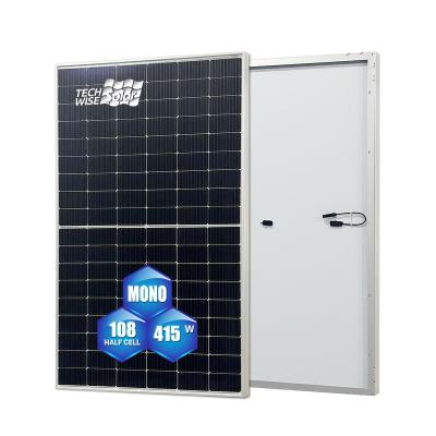 China Best Price Techwise Solar Panel Factory Hot Sale 415w 10BB Technical Support High Efficiency 182 for sale