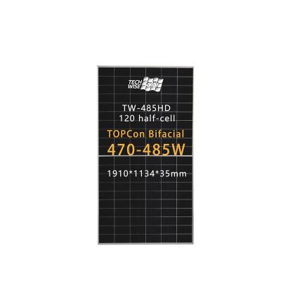 China Techwise solar panel manufacturers in china monocrystalline solar module 485W 182mm for sale