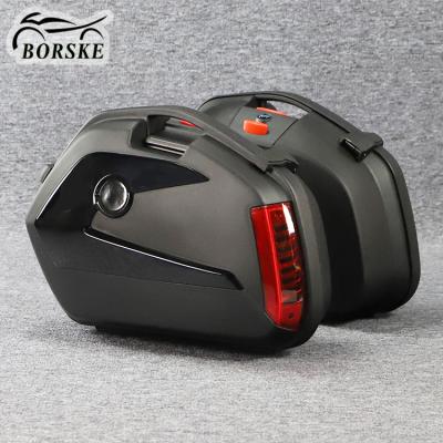 China Hot-selling High Quality Motorcycle Luggage System Borske ABS Motorcycle LED Saddle Box Side Cases For Honda Kawasaki Yamaha Motorcycle for sale