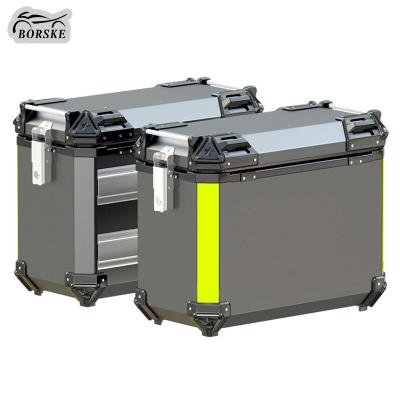 China Wholesale China Borske Motorcycle Parts Factory 32L36L Motorcycle Luggage System Customize Aluminum Motorcycle Side Case Box For Honda BMW for sale