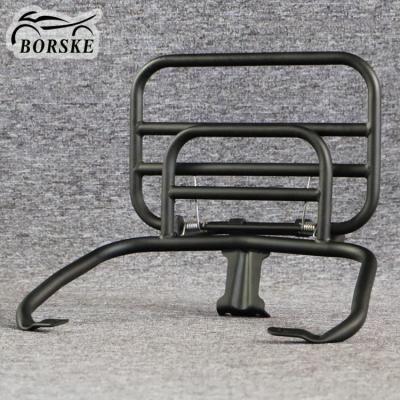 China Motorcycle Rear Rack Black Chrome Carbon Steel GTS GTV Silver Scooter Backless Luggage Rack For Vespa for sale