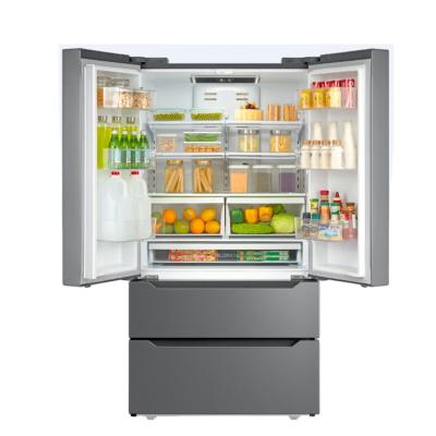 China COMPRESSOR French Door None Frost Side By Side Fridge With Stainless Steel Body for sale