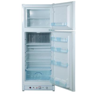 China Absorption 225 Liter Customized Double Door 3 Way Gas Kerosene Refrigerator for sale