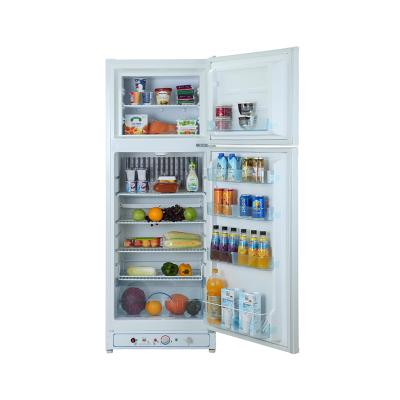 China Modern Double Door Lpg Or Kerosene Or Electric Top-freezer Fridge 225L for sale