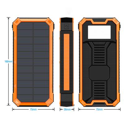 China High Capacity Solar Mobile Power Support Fast Charging Battery Portable Safe Solar Power Bank Quickly for sale