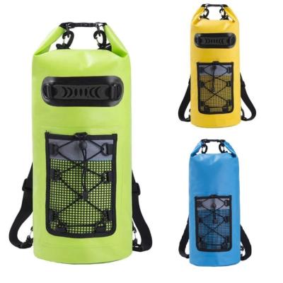 China PVC Laminated PVC Dry Bag 500D Fabric 20L Cylinder Office Compression Backpack Floating Waterproof Dry Bag for sale