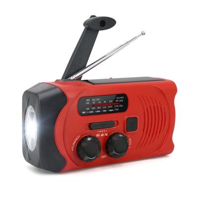 China Eco-friendly 2020 New Emergency Waterproof Solar Crank Radio With 2000 mAh Power Bank Portable Camping Radio for sale