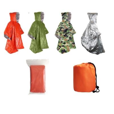 China Bachelor Raincoats Survival Gear Gear Emergency Hybrid Blankets Waterproof Adults Raincoat Rain Camping Poncho for sale