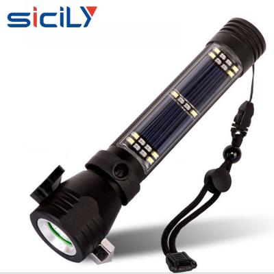 China Zoomable Led Light Solar Powered Powered Led Instant Light Rechargeable Torch Flashlight For Military Tactical Flashlight for sale