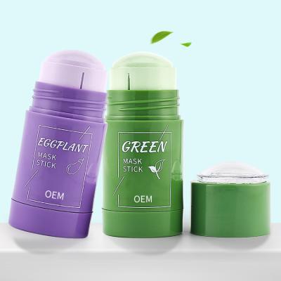 China Private Label Facial Moisturizer Poreless Deep Clean Green Mask Stick Face Skin Care Purifying Clay Mud Solid Stick Green Tea Clay Mask for sale