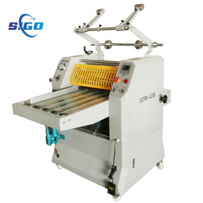 China Food XCFM520B Hydraulic Hot Roll Laminator Auto Feeding Food BOPP Laminating Machine for sale