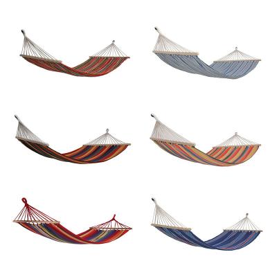 China Outdoor Lightweight Portable Folding Hammock Comfortable Foldable Tree Canvas Hammock Aerial Hanging Camping Hammock Swing for sale