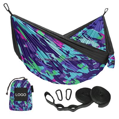 China New minimalist portable nylon outdoor camping hanging folding knit outdoor hammock hammock bed for sale