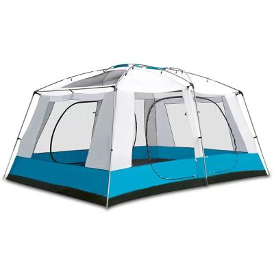 China Diagonal type two tying halls and one hall tent for family use double-deck large family outdoor camping tent for sale