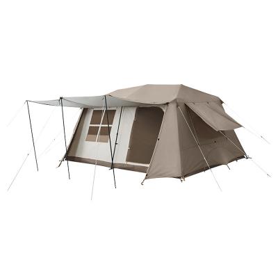 China Oxford Camping Family Tent Outdoor Two Chamber Village 13 Automatic Tent With Atmosphere Light Strip for sale