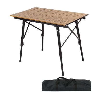 China PANEL Foldable Camping Table Portables with Adjustable Legs, Aluminum Folding Table Roll Up Table with Carry Bag for sale