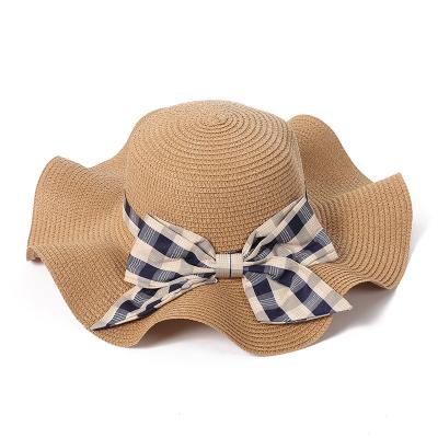 China Eco-friendly Hot Selling Wholesale Women Solid Summer Beach Panama Paper Sun Ladies Straw Hats for sale