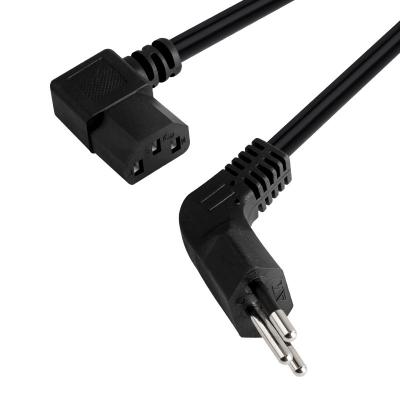 China Household Appliance Brazil Computer AC Power Cord C13 90 Degree Power Plug Cable PC Adapter Supply Right Angle AC Cord BR for sale