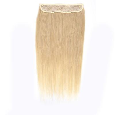 China Invisible Wave Natural Hair Fish Line Hair Extensions With Hidden Transparent Wire Crown 16