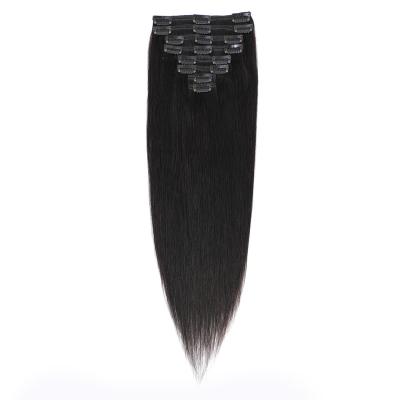 China Natural Wave Clip In Hair Extensions Wholesale 100% Top Natural Remy Hair Clip In Hair Extensions For White Women for sale