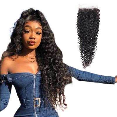 China Natural Brazilian Loose Wave Hair 4x4 5x5 6x6 Straight Wave Hair Extensions Lace Closure for sale