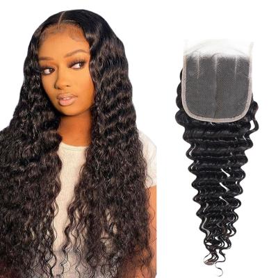 China Natural Wave ZX Wave 4x4 5x5 6x6 HD Lace Closure Wigs Natural Deep Loose Transparent Hair Color for sale