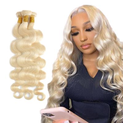 China Wholesale 100% Natural Hairline Body Wave 613 Blonde Brazilian Weave Hair Weave Bundles Hair Extension for sale