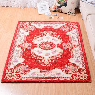 China European and American style Living Room Floor Chenille Carpet Printing Flower Non-slip High-Grade Non-Slip Door Mat for sale