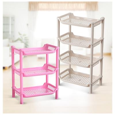 China Hot Selling Viable Household Product 3 Tier Space Storage Layer Storage Cabinet Kitchen Rack Plastic Rack for sale