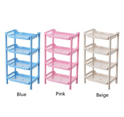 China Household Viable Hot Selling Product 4 Layer Space Saving Plastic Storage Layer Storage Cabinet Kitchen Rack Rack for sale