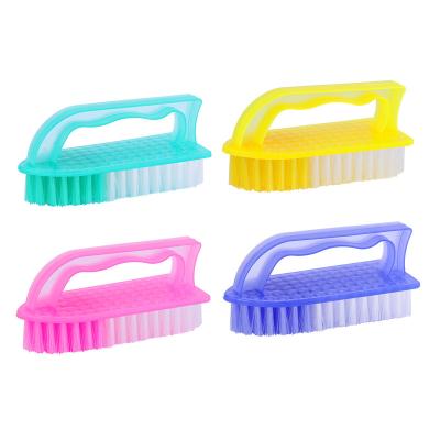 China Sustainable Transparent Multicolor Plastic Cleaning Brush Shoe Sweep Handheld Cleaning Brush for sale