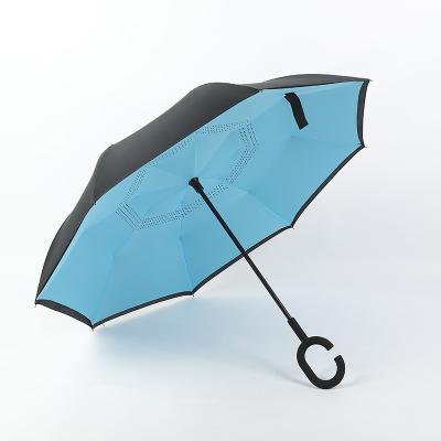 China Moroccan New Design Umbrella Double Layer Car Inverted Custom Reverse Umbrella Rain Umbrella With Logo Printing for sale