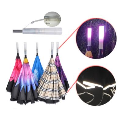 China All In 1 Led Folding Umbrella Handle Led Lightweight Umbrella Compact Inverted Umbrella With Logo Print for sale