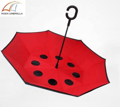 China Manual Open Reverse Hands Umbrella Hanging Free C Handle Xiamen Hoda Umbrella Umbrella With Good Quality for sale