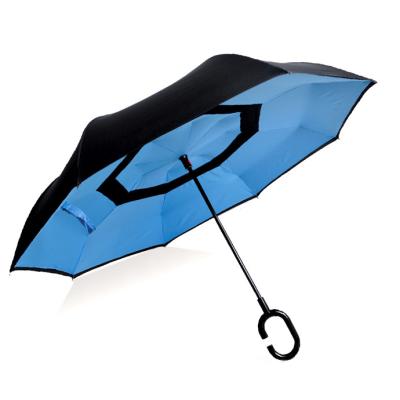 China All In 1 Car New Design Umbrella Double Layer Inverted Umbrella Rain Umbrella With Popular Laser Pattern for sale