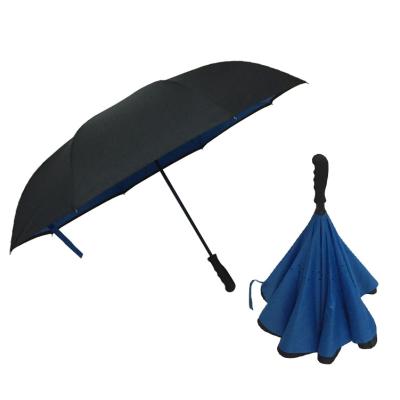 China All In 1 Free Handle Umbrella Reverse Upside Down Auto Umbrella Car Umbrella With OEM Copy for sale