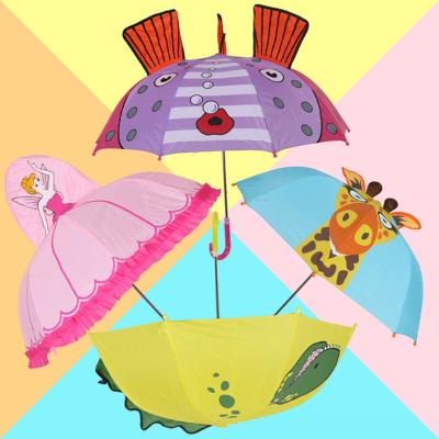 China Custom Kids Umbrella Cartoon Cute Printing Hanging Outdoor Use Animal Shape Kids Umbrella Kids With Logo for sale