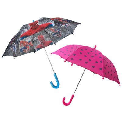 China Hoda Safety Children Umbrella Traditional Automatic Open Umbrella Cartoon Clear Kids Umbrella With Printing Pattern for sale