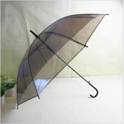 China Traditional BOW 44 Inches Semi-automatic Transparent POE Material Umbrella for sale