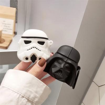 China Hot Sale Cartoon Star Wars Warrior Soldier Airpods1/2 Black White Apple Wireless Earphone Silicone Case for sale