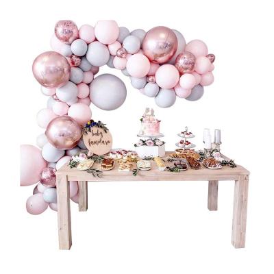 China Pink Macaroon Latex Balloon Combination Birthday Wedding Holiday Party Decoration Rubber Set for sale