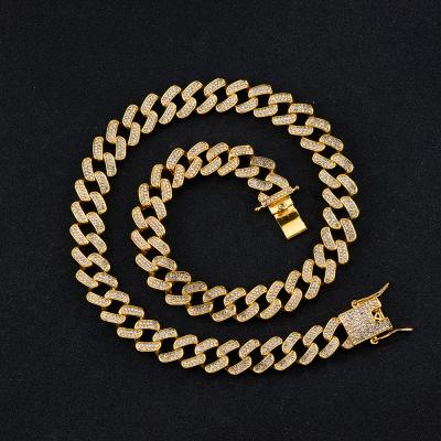 China Hiphop American Trends Hip Hop Mens Fashion Thick Chain Jewelry Lightweight Luxury Clavicle Cuban Chain Set Chain Bracelet Necklace for sale