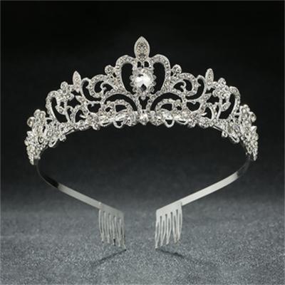 China European and American child birthday cake headdress Bride Wedding Jewelry designer new style large crown rhinestone headband crown for sale