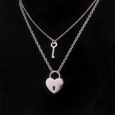 China Factory New Punk Designer Necklace Gift Stainless Steel Padlock Unlockable Personalized Pendant Necklace for sale